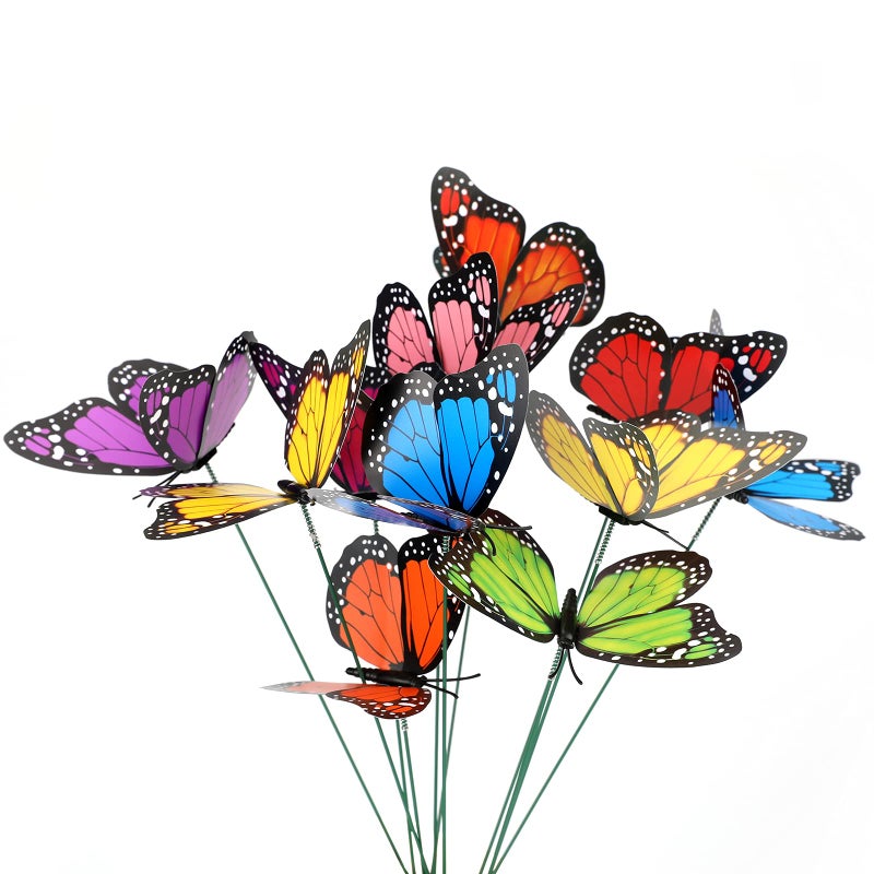 KINGLAKE Butterfly Garden Stakes Yard Planter Colorful Butterfly Garden Ornaments Decorations for Garden Patio Party Decorations 27 Pcs Set - Image 1